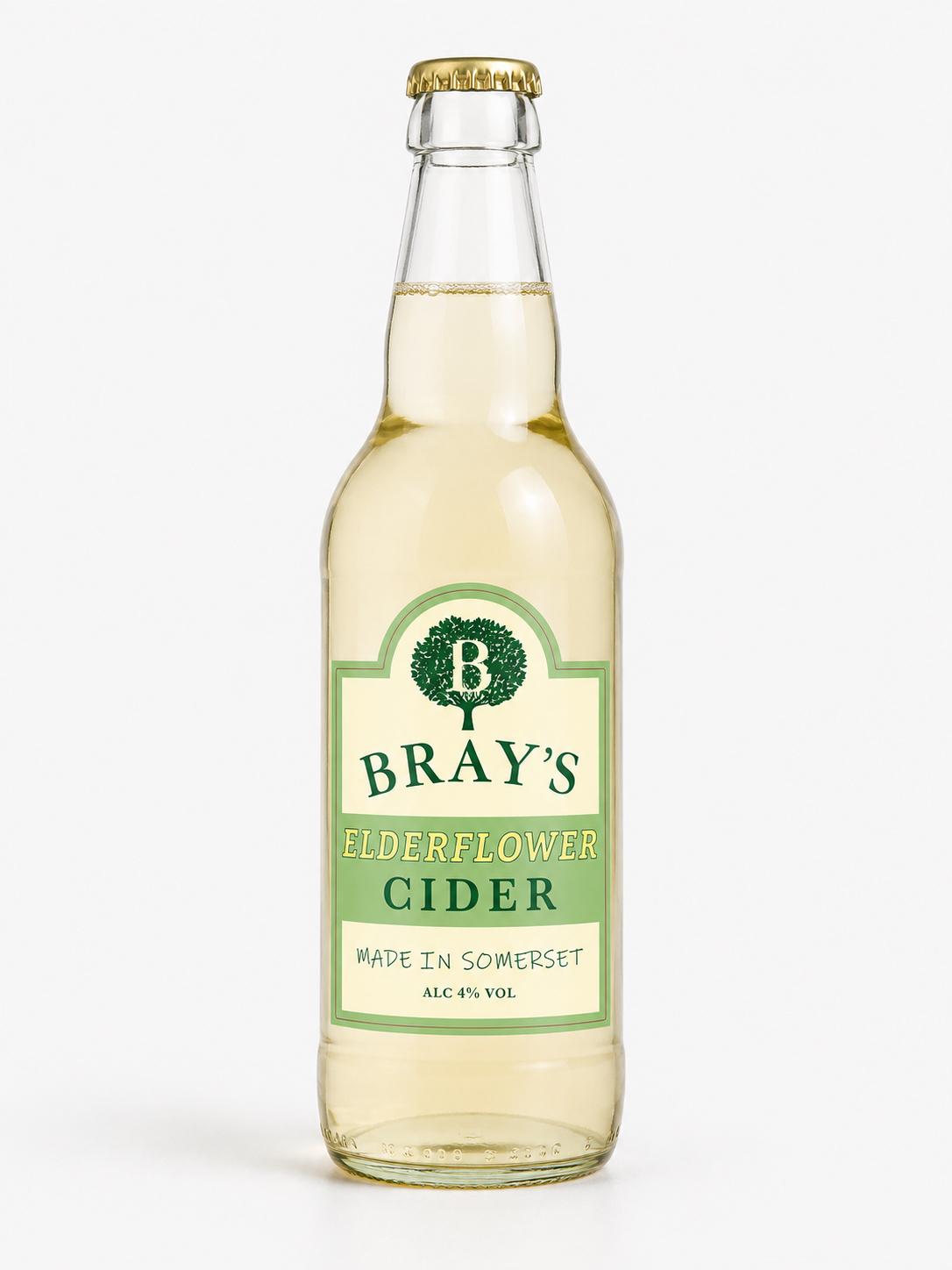 Bray's Sparkling Elderflower Cider - Small batch - 12 x 500ml Bottles